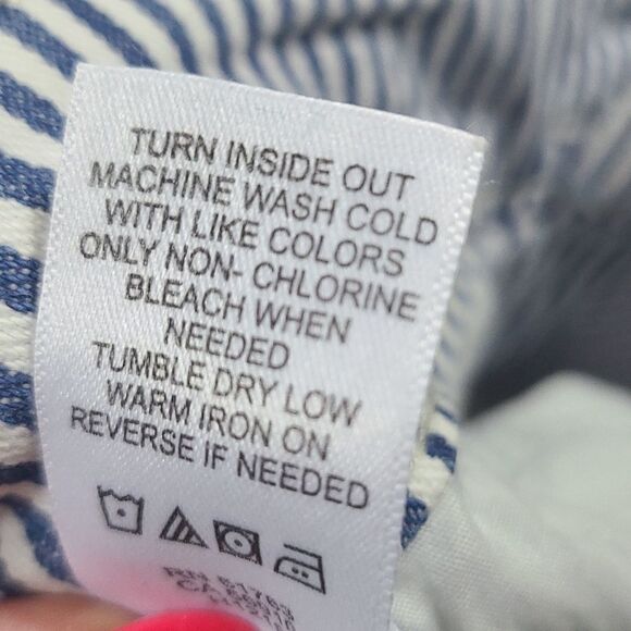 Maurices Railroad Blue Stripe Mini Skirt Conductor Stretch Denim High Waist Cute - Picture 7 of 8